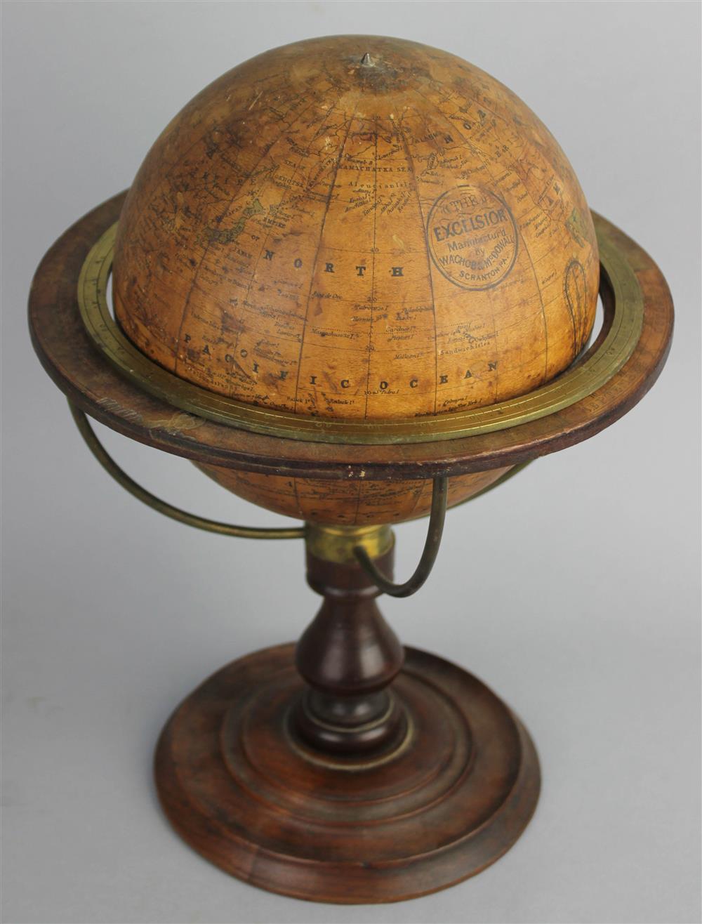 Appraisal: TERRESTRIAL TABLE GLOBE 'THE EXCELSIOR' BY WACHOB MCDOWALL SCRANTON PA