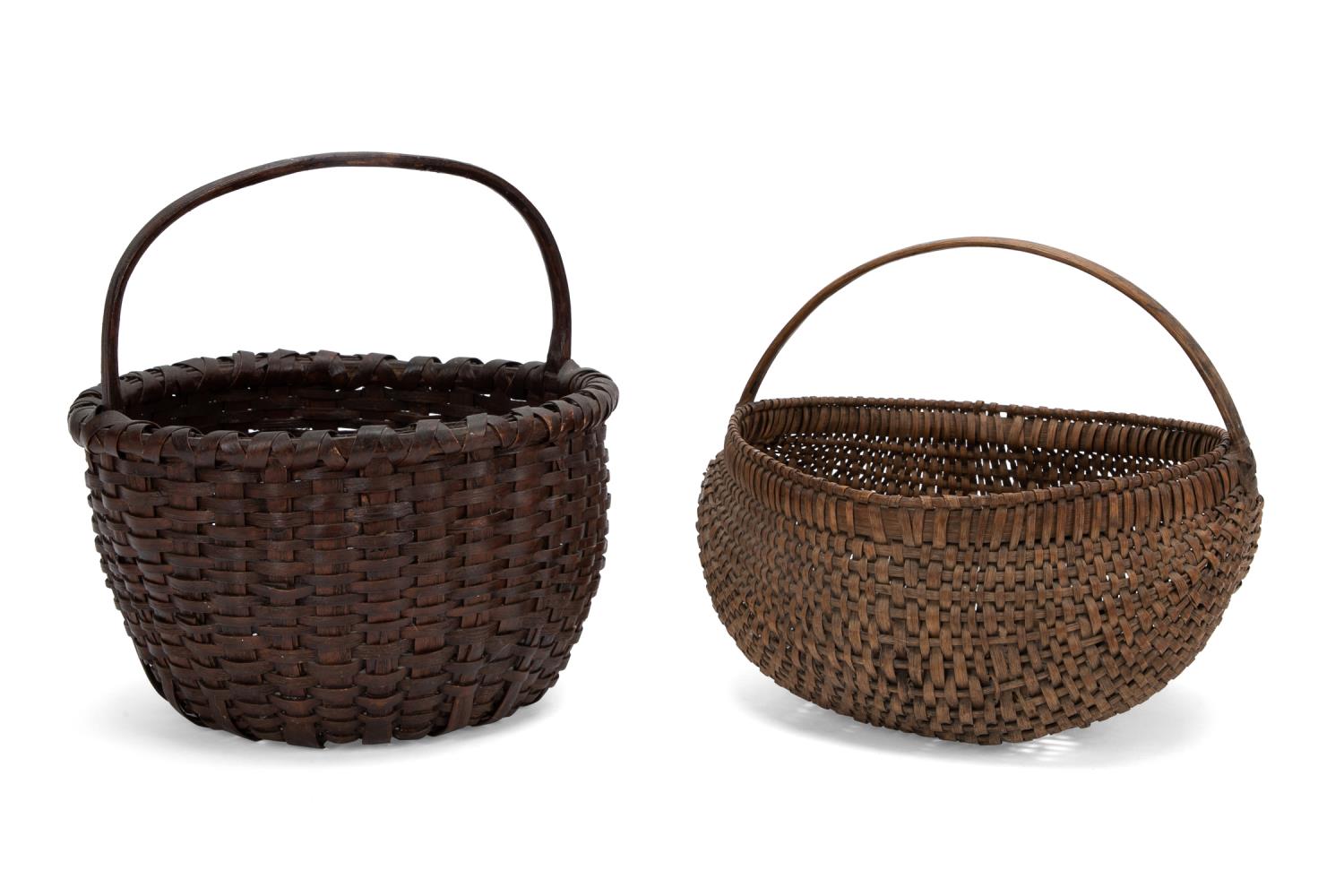 Appraisal: TWO FLAT WEAVE BASKETS INCLUDING ONE BUTTOCKS American School group