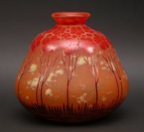 Appraisal: Le Verre Francaise Vase C Signed on verso a bulbous