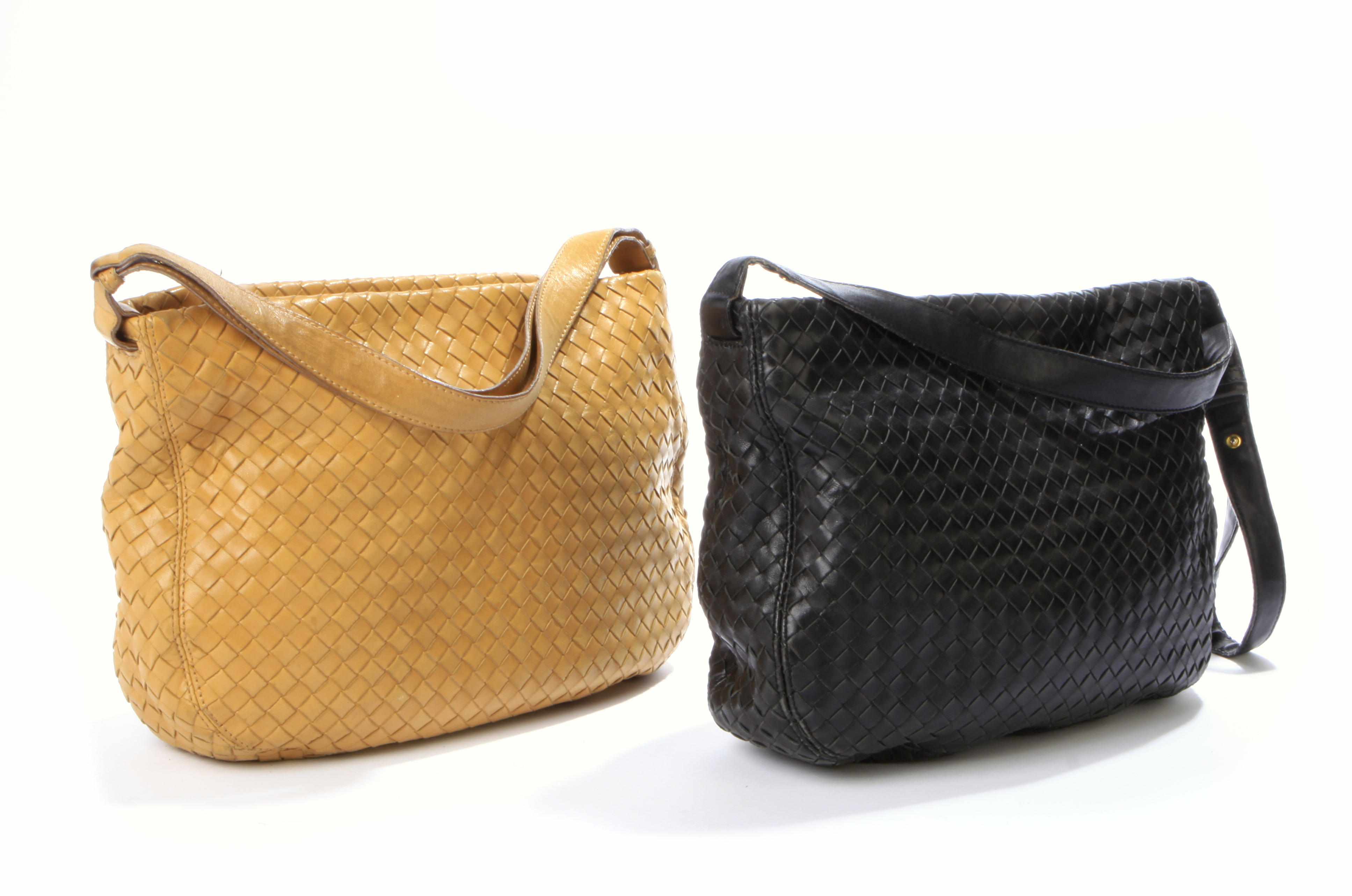 Appraisal: Two Bottega Veneta woven leather handbags height of both in