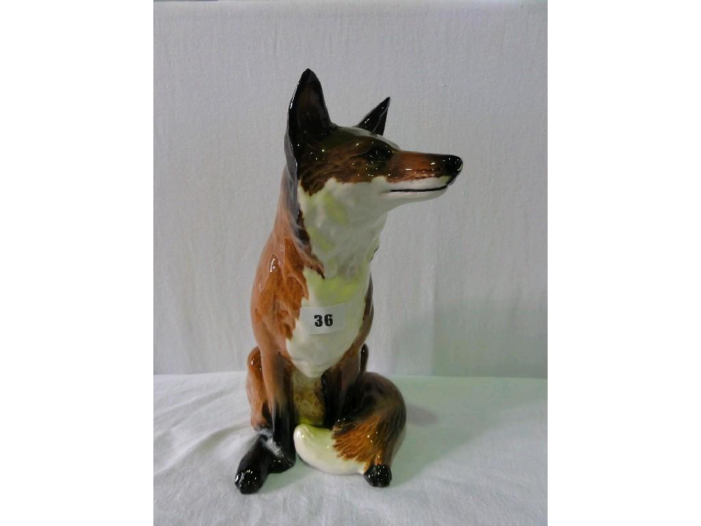 Appraisal: A large Beswick fireside type model of a seated fox