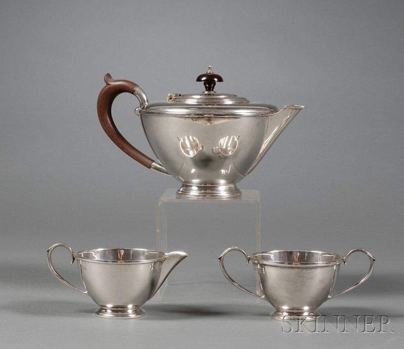 Appraisal: Elizabeth II Silver Three Piece Tea Set Birmingham - Henry