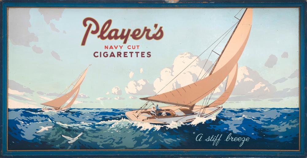 Appraisal: PLAYER S NAVY CUT CIGARETTES ADVERTISING POSTER A STIFF BREEZE