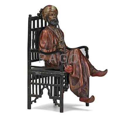 Appraisal: VIENNA COLD-PAINTED BRONZE FIGURE Eastern gentleman smoking a pipe early