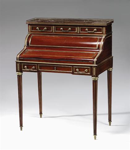 Appraisal: Directoire style mahogany and brass inlaid writing desk The red