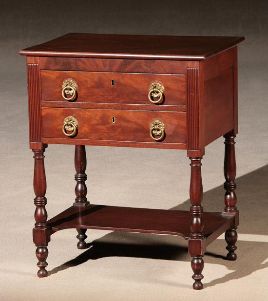 Appraisal: Federal Mahogany Work Table Mid-Atlantic States Philadelphia or Baltimore Circa