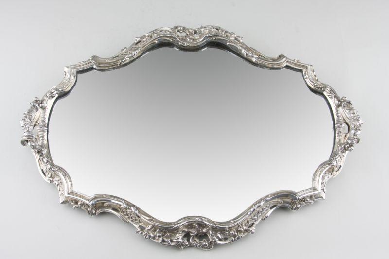 Appraisal: Victor Saglier Silverplated Mirrored Plateau French late th c bears