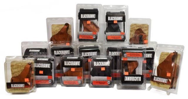 Appraisal: lot of New packaged Blackhawk leather pistol holsters including right