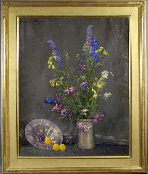 Appraisal: Ernest Lee Major - Still Life Flowers and Lemons o