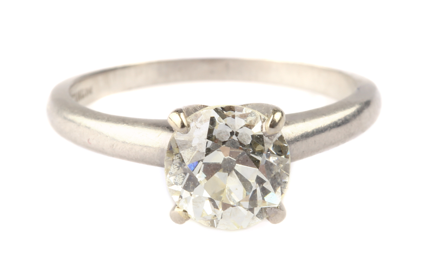 Appraisal: A Lady's Diamond Solitaire Ring Platinum round brilliant cut diamond