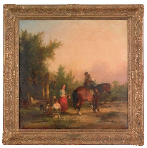 Appraisal: Attributed to William Shayer British - oil on canvas landscape