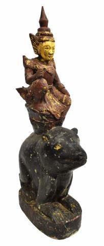 Appraisal: Southeast Asian carved wood figural sculpture in the form of