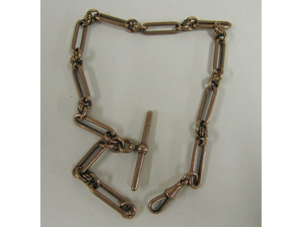 Appraisal: Nine carat rose gold dog link Albert chain Approx gms