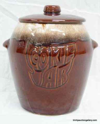 Appraisal: Vintage McCoy Pottery Brown Drip Glazed Cookie JarProduced in the