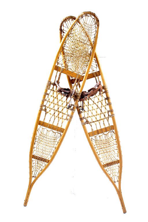 Appraisal: Antique Wooden Wallingford VT Snowshoes This is a pair of