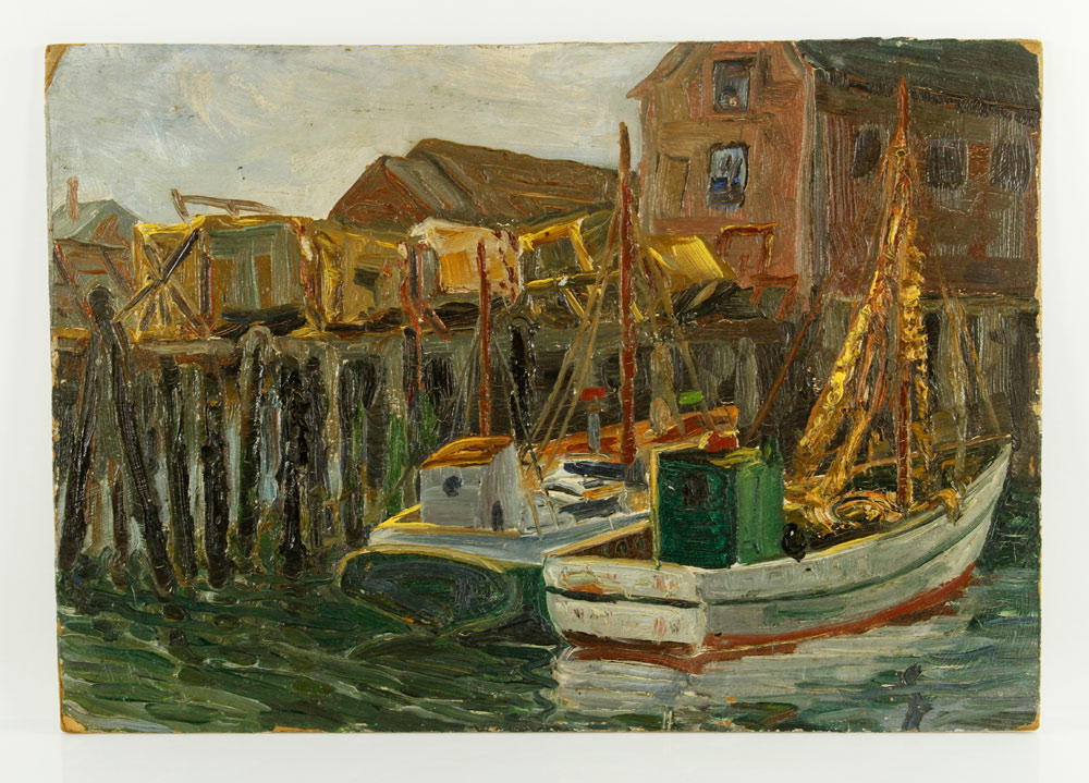 Appraisal: - Gloucester School Fishing Boats at Dock O B Gloucester