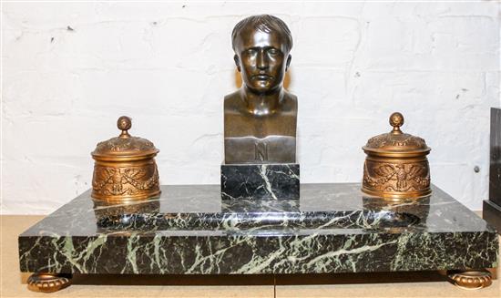 Appraisal: Sale Lot A French Marble and Bronze Encrier th century