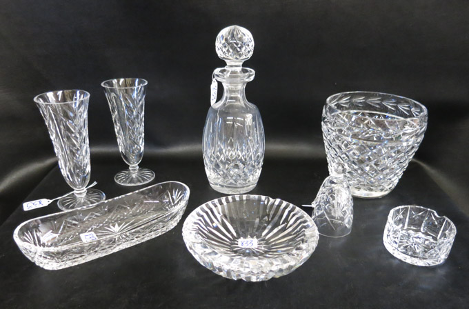 Appraisal: EIGHT PIECES WATERFORD CUT CRYSTAL TABLEWARE assorted patterns Lismore spirit