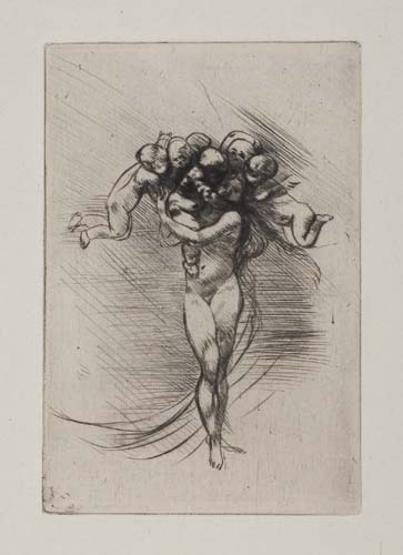 Appraisal: AUGUSTE RODIN Printemps Drypoint on chine volant - x mm