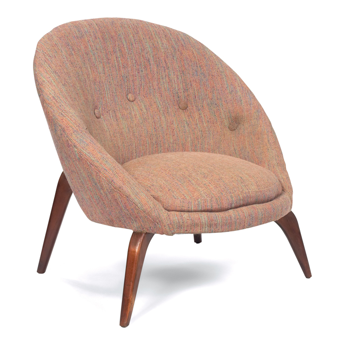 Appraisal: s Spider-leg lounge chair USA rounded seat with distinctiveflared back