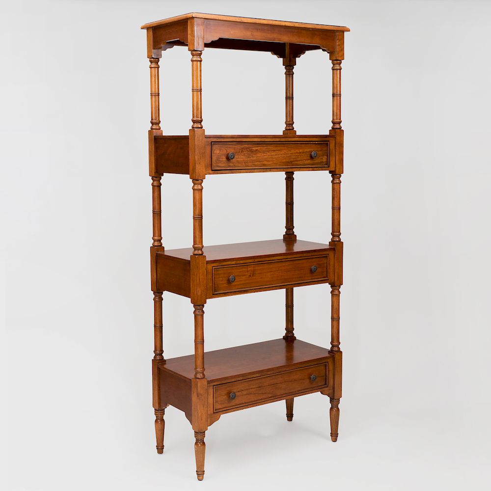 Appraisal: Victorian Style Walnut Four Tiered tag re Fitted with three