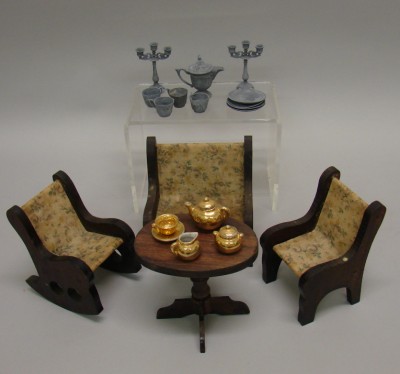 Appraisal: Lot Pc Set of larger scale hand made dollhouse furniture