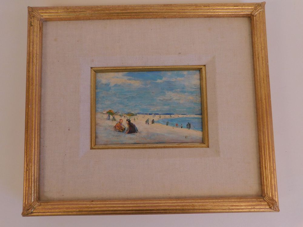 Appraisal: NAUSET BEACH OIL PAINTING SIGNED Small oil painting on wood