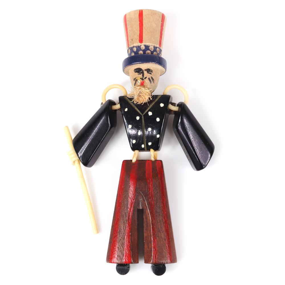 Appraisal: RARE CARVED AND PAINTED BAKELITE AND WOOD PATRIOTIC UNCLE SAM