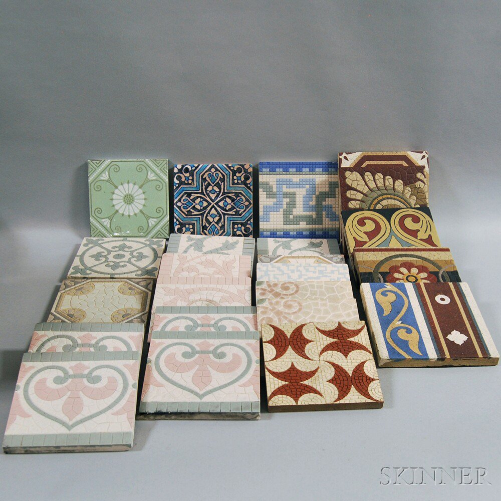 Appraisal: Twenty-five Art Pottery Tiles th and th century including a