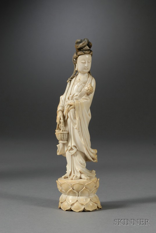 Appraisal: Ivory Carving China th century standing figure of the goddess