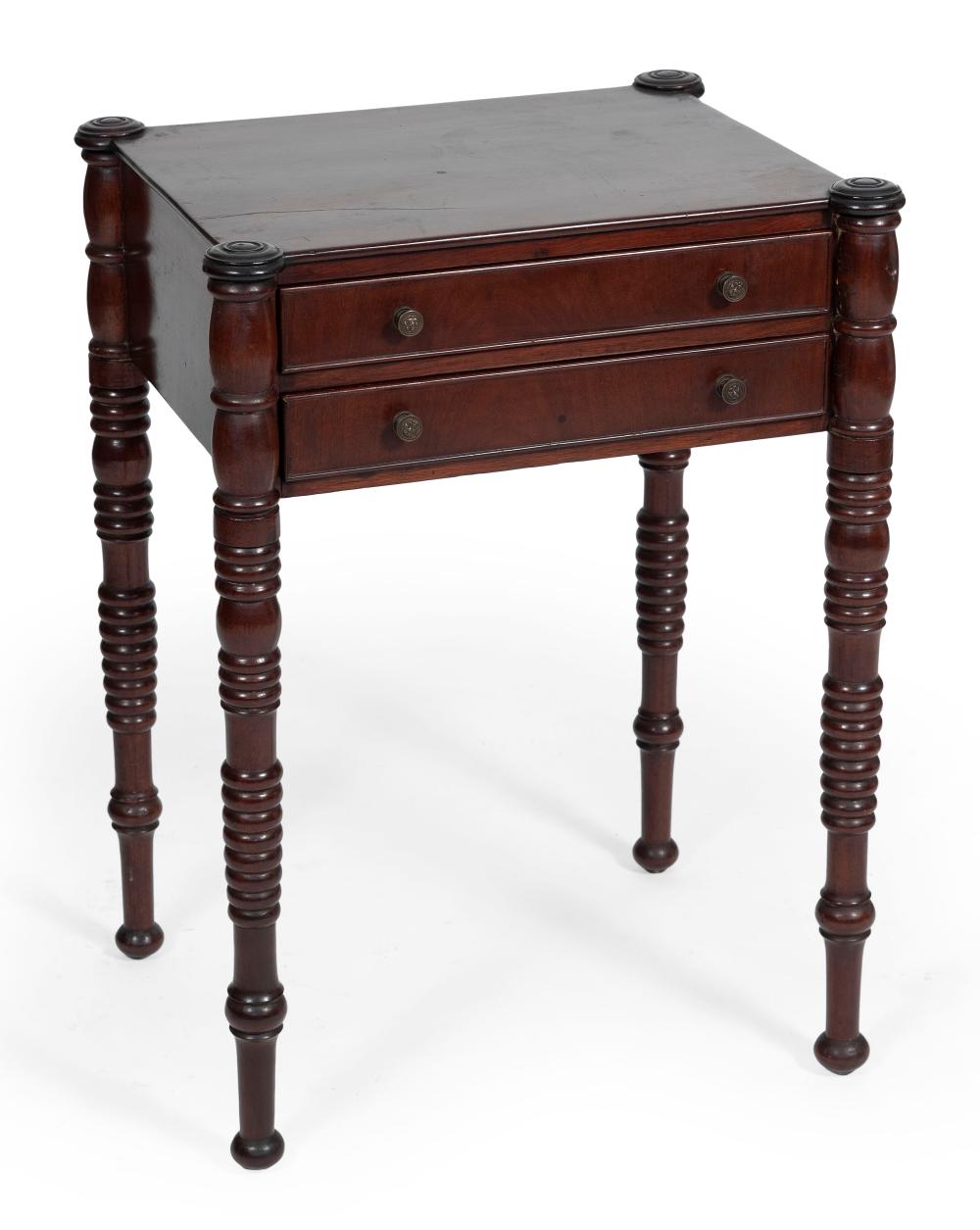 Appraisal: SHERATON TWO-DRAWER STAND TH CENTURY HEIGHT WIDTH DEPTH SHERATON TWO-DRAWER