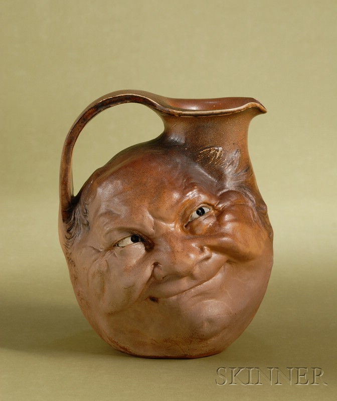 Appraisal: Martin Brothers Salt Glazed Stoneware Face Jug dated January pinched