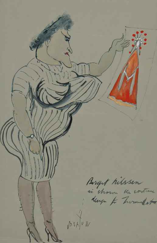 Appraisal: Beaton Cecil Attributed to Birgit Nilsson watercolour on coloured paper