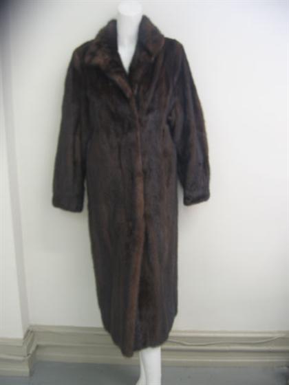 Appraisal: Full length mink coat Jaques Ferber Brown mink with short