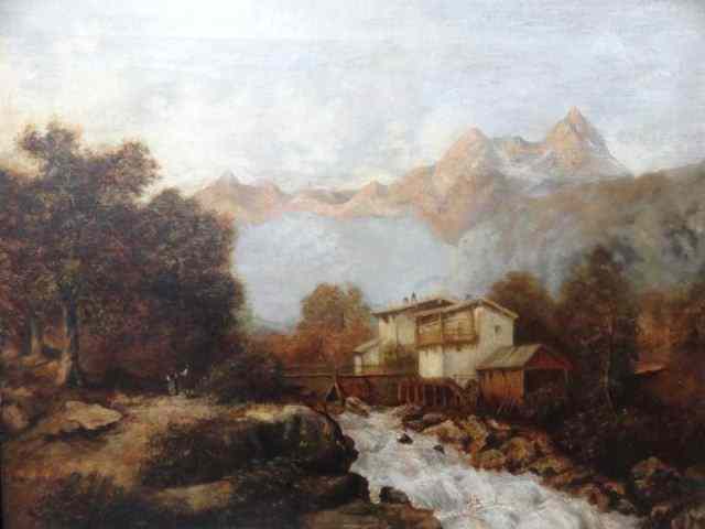 Appraisal: th Century European School Oil On Canvas House on a