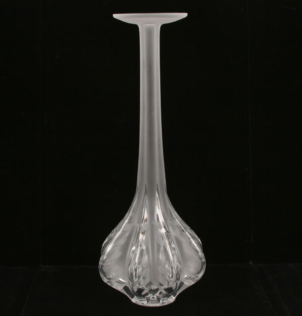 Appraisal: Lalique Claude frosted art glass vase etched design on base