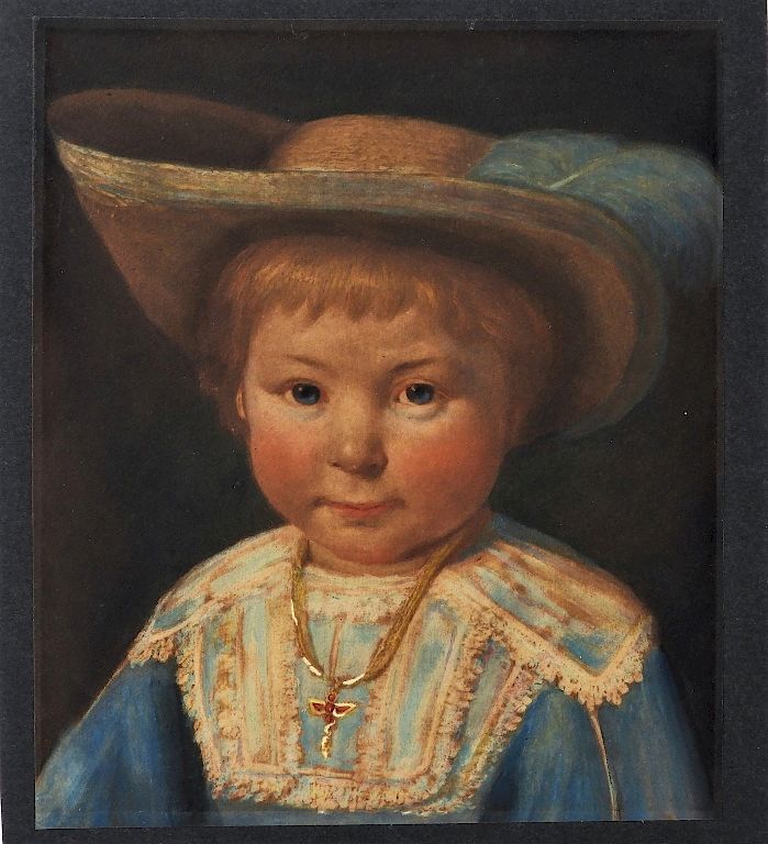 Appraisal: C Dutch Realist Portrait Painting of a Young Boy Europe