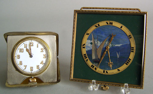 Appraisal: Doxa -jewel traveling -day clock together with a Didisheim Goldschmidt