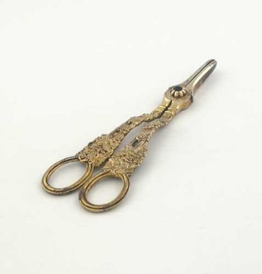 Appraisal: A pair of George IV cast silvergilt grape shears with