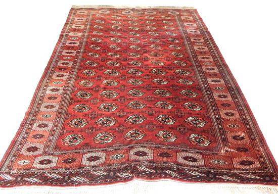 Appraisal: Modern Afghan Tekkee Bokhara classic design red field and borders