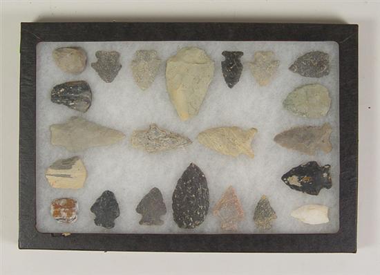 Appraisal: Woodland Indian Arrowheads arrowheads sandstone flint and other materials collected