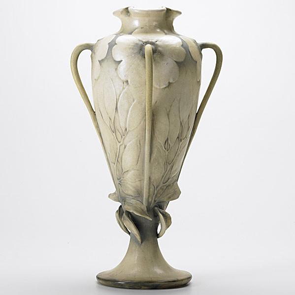 Appraisal: RIESSNER STELLMACHER KESSELTall Amphora ceramic four handled vaseSee condition report