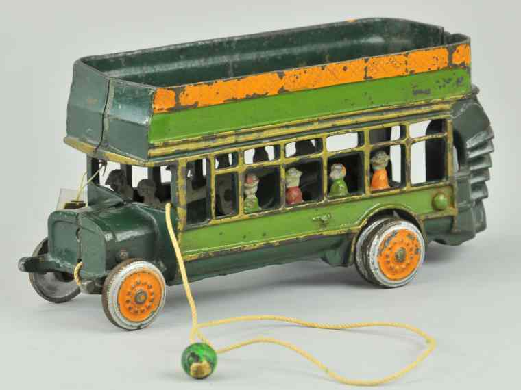 Appraisal: DOUBLE DECKER BUS Freidag cast iron painted in green with