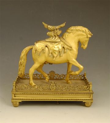 Appraisal: An ormolu model of a stallion previously supporting a drum