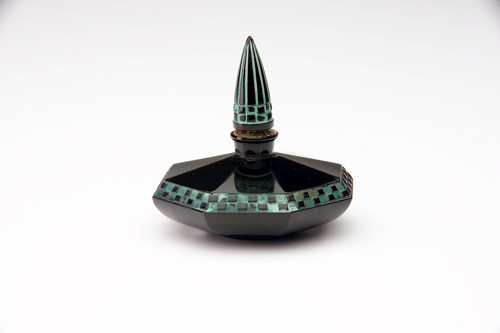 Appraisal: J VIARD Notchenka perfume bottle for Renaud in black glass