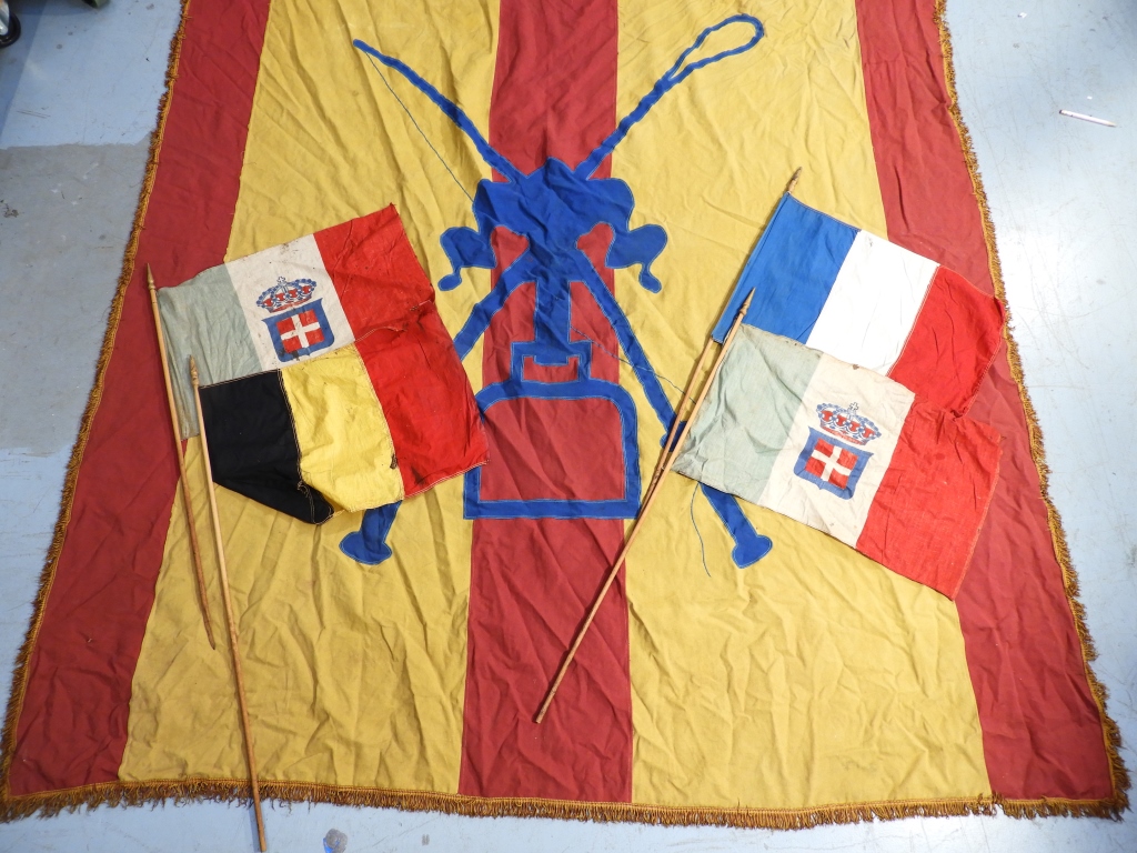 Appraisal: C EUROPEAN FAMILY CREST BANNER FLAG Europe Early th CenturyA