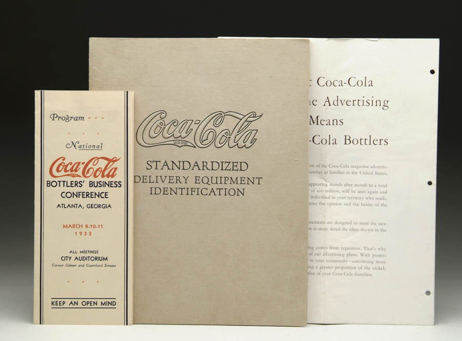 Appraisal: COKE EPHEMERA LOT Includes -page Meyercord Co catalog titled Standardized