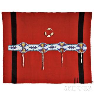 Appraisal: Blackfoot Trade Blanket with Beaded Hide Strip c late th