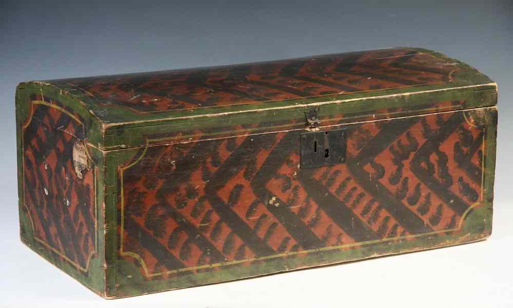 Appraisal: DOME TOP BOX - Maine Painted Pine Dome Top Storage