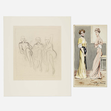 Appraisal: Rudolf Bauer Les demoiselles de Berlin Untitled Fashion Illustration two